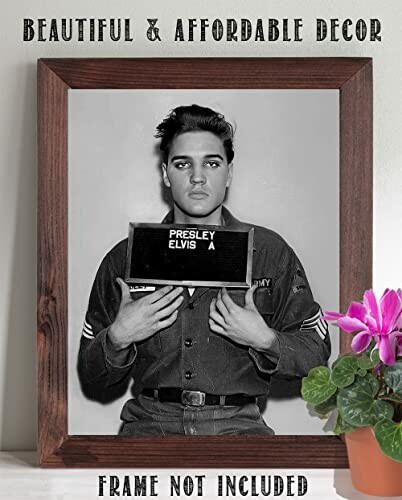 Decorative framed photo of a celebrity with text 'Frame Not Included'.