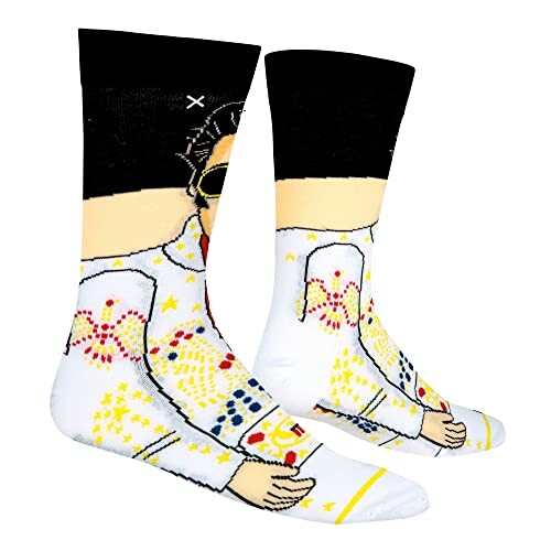 Colorful socks featuring a design with sunglasses.