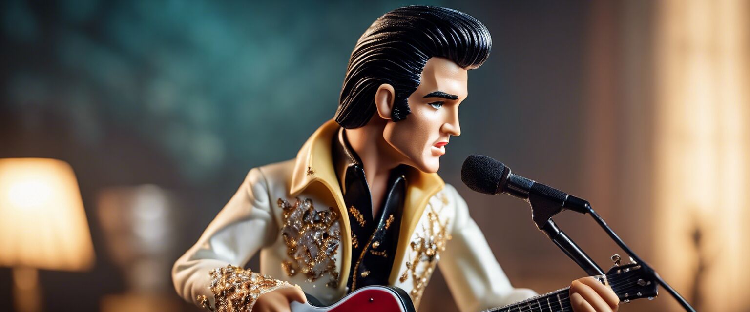 Elvis Presley doll in 1968 comeback outfit