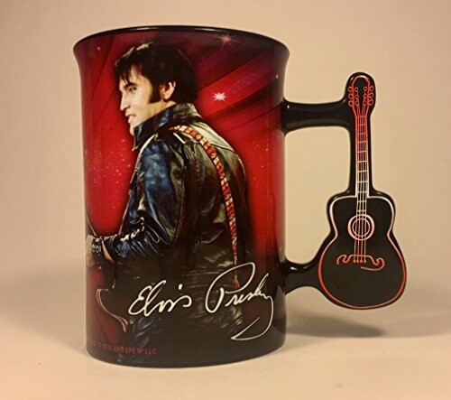 Mug with Elvis Presley design and guitar-shaped handle