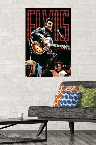 Elvis Presley wall poster with guitar and audience