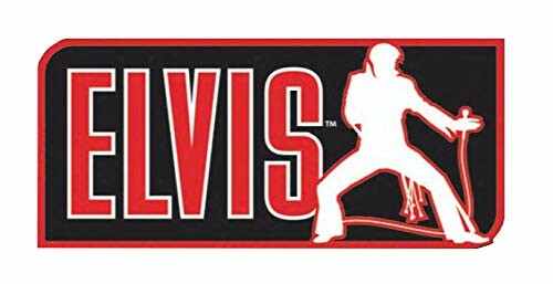 Elvis silhouette logo with microphone.