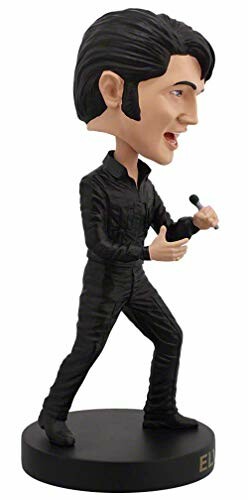 Bobblehead figurine of a singer in a black outfit holding a microphone.